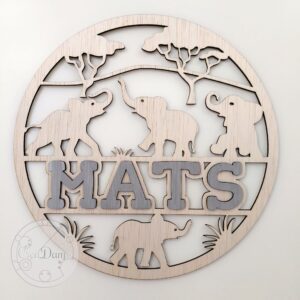 Naambord Olifantjes